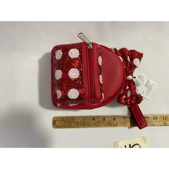 NEW Disney x Loungefly Minnie Mouse Polka Dot Handbag Small Red/White Bow Purse - Picture 4 of 7